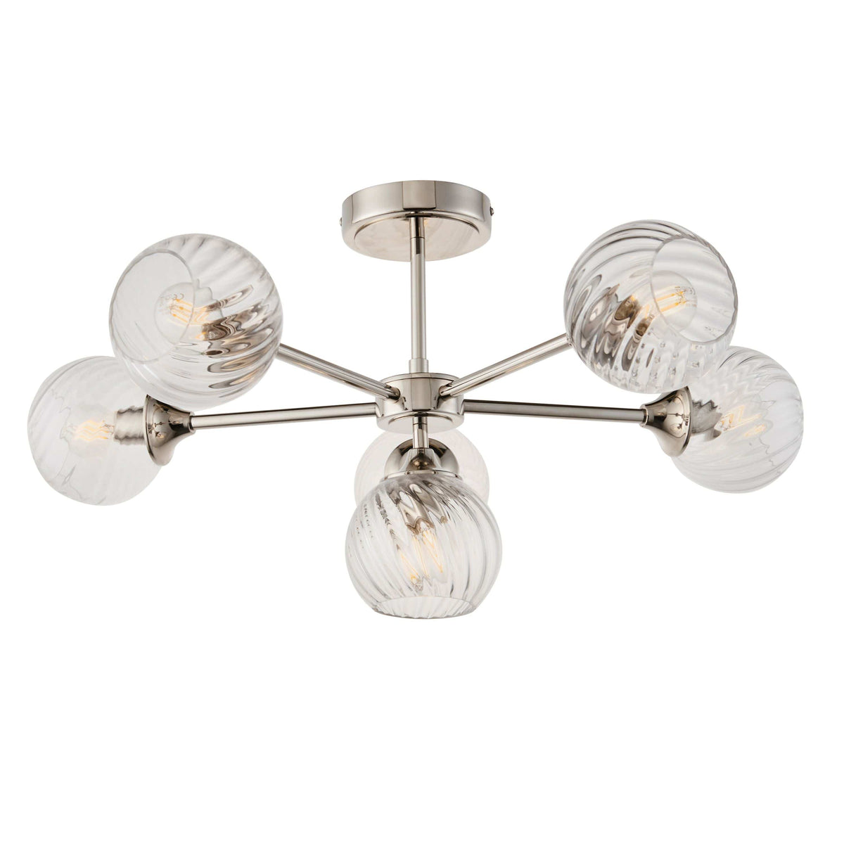 Allegra 6 Ceiling Light Bright Nickel.