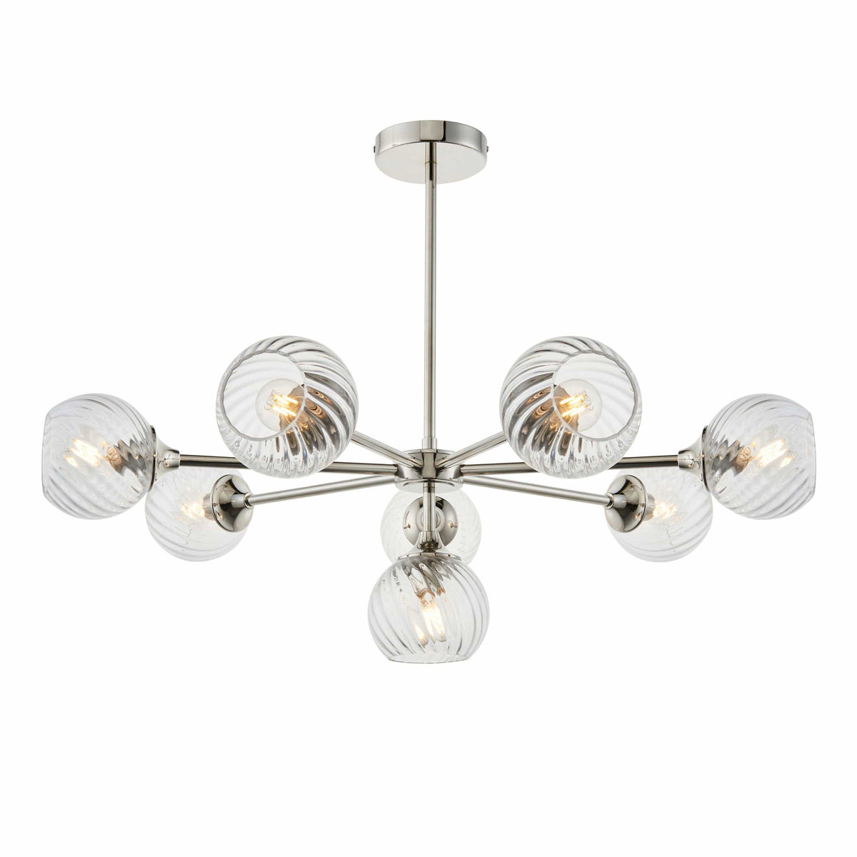 Allegra 8 Pendant Light Bright Nickel.