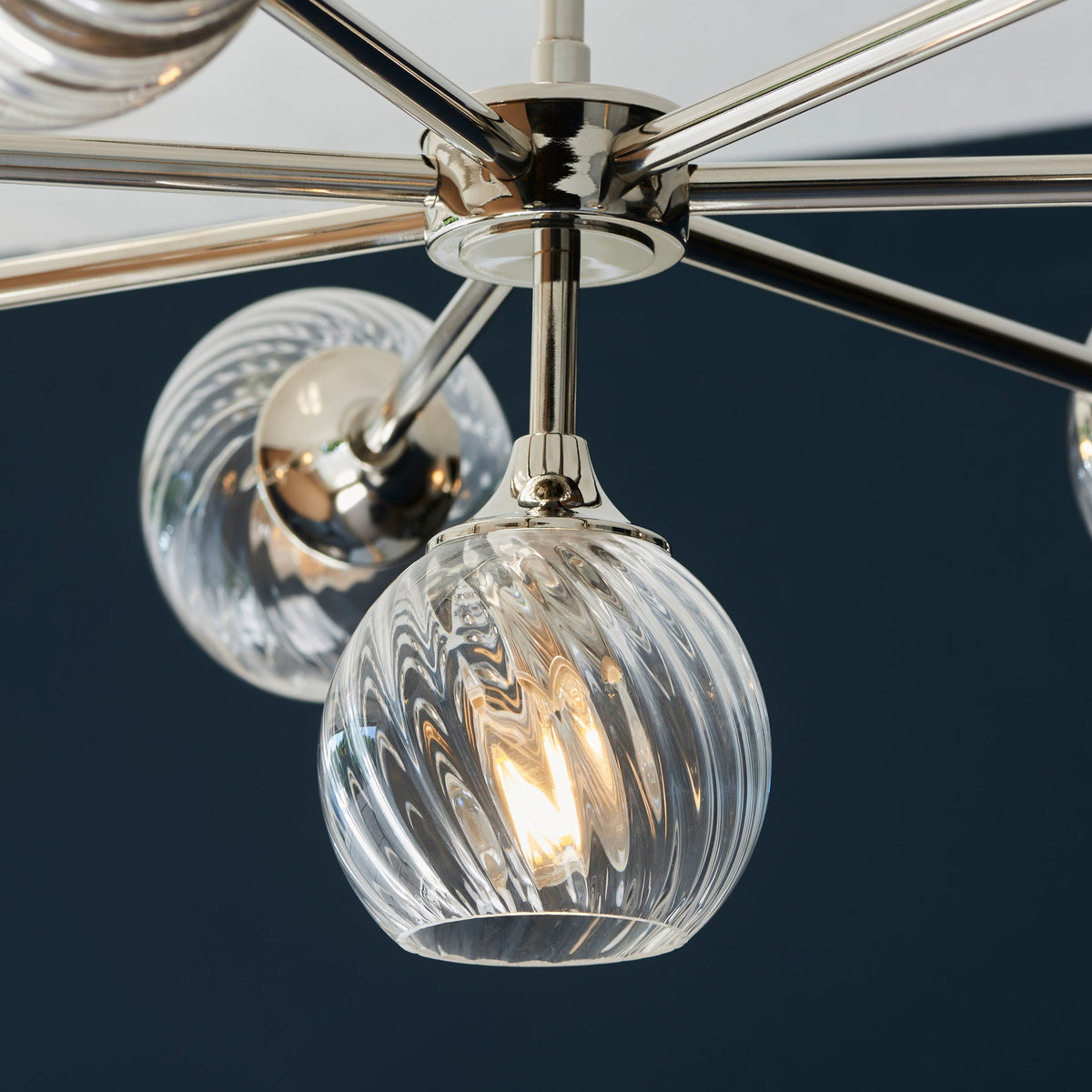 Allegra 8 Pendant Light Bright Nickel.