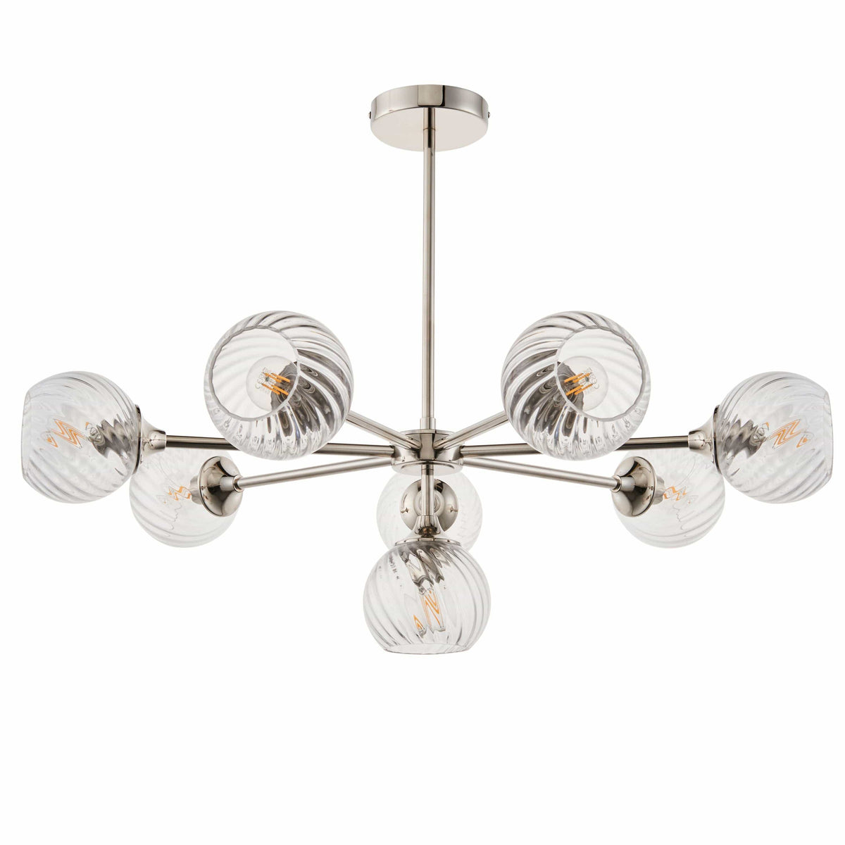 Allegra 8 Pendant Light Bright Nickel.