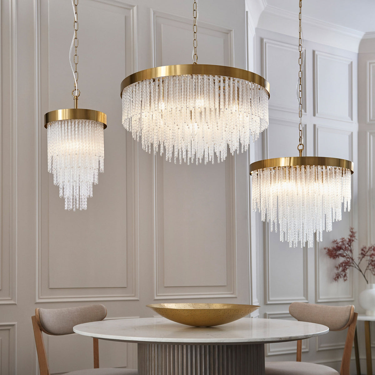 Bodhi Lighting Anistoria Grand 9 Pendant Light Brushed Aged Brass House of Isabella UK