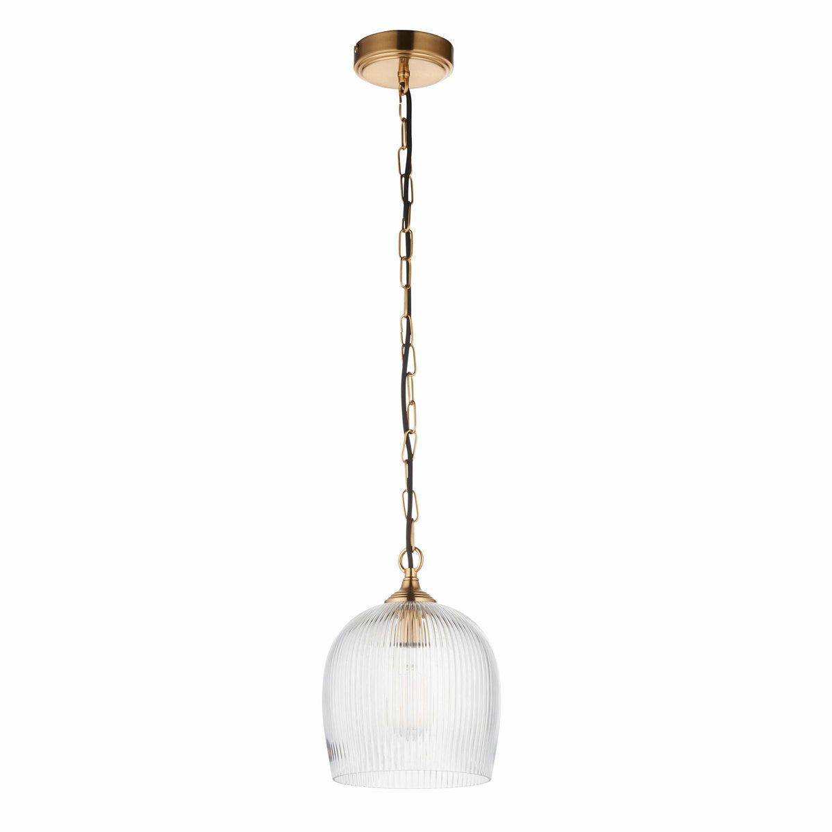 Bodhi Lighting Ashcroft Ribbed 1 Pendant Light Brushed Aged Brass House of Isabella UK