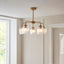 Bodhi Lighting Ashcroft Ribbed 5 Pendant Light Brushed Aged Brass House of Isabella UK