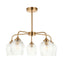 Bodhi Lighting Ashcroft Ribbed 5 Pendant Light Brushed Aged Brass House of Isabella UK
