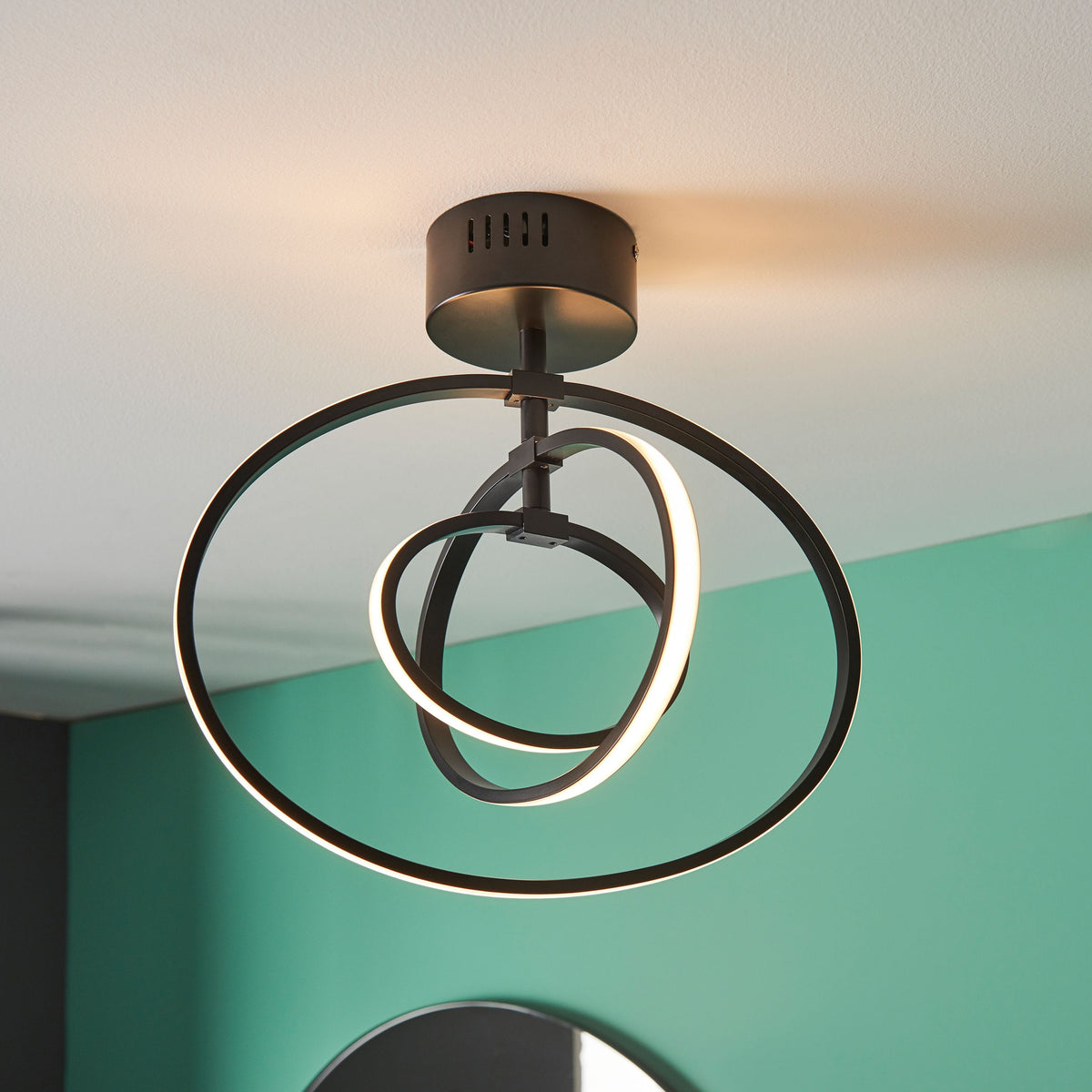 Aughertree Ceiling Lamp Black.