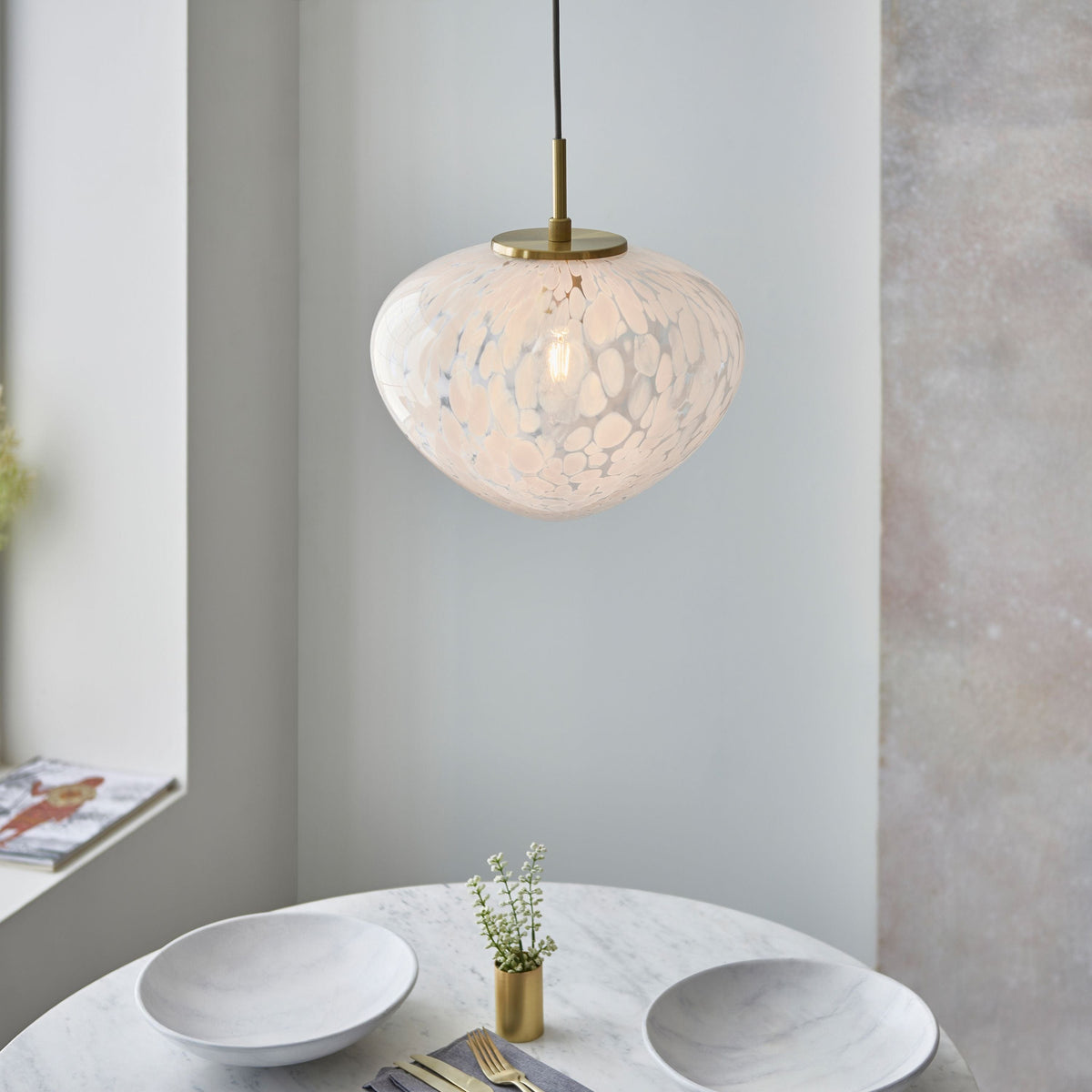 Bali 1 Pendant Light Satin Brass.