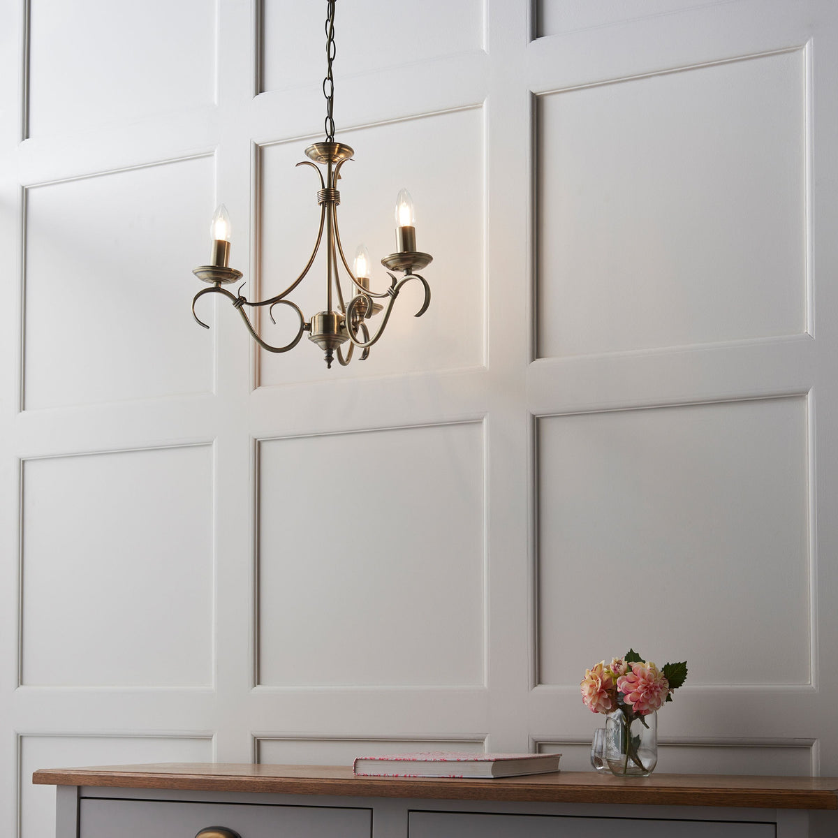 Bodhi Lighting Bearanise 3 Pendant Light Antique Brass House of Isabella UK