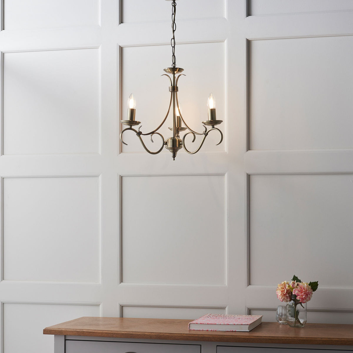 Bodhi Lighting Bearanise 3 Pendant Light Antique Brass House of Isabella UK