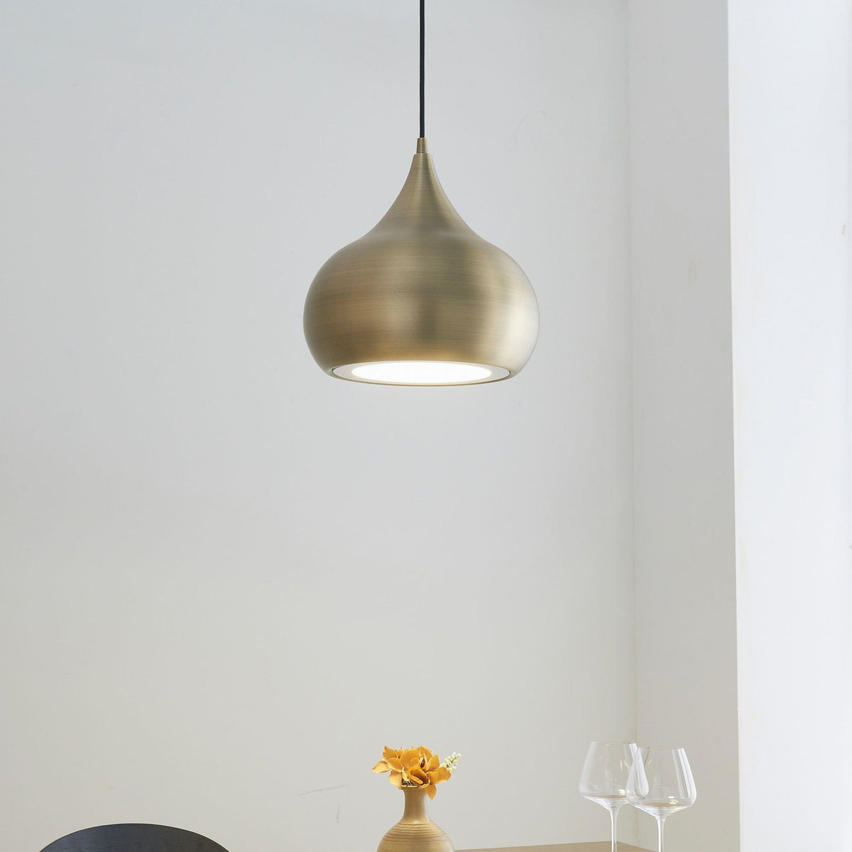 Beeston Pendant Light Antique Brass.