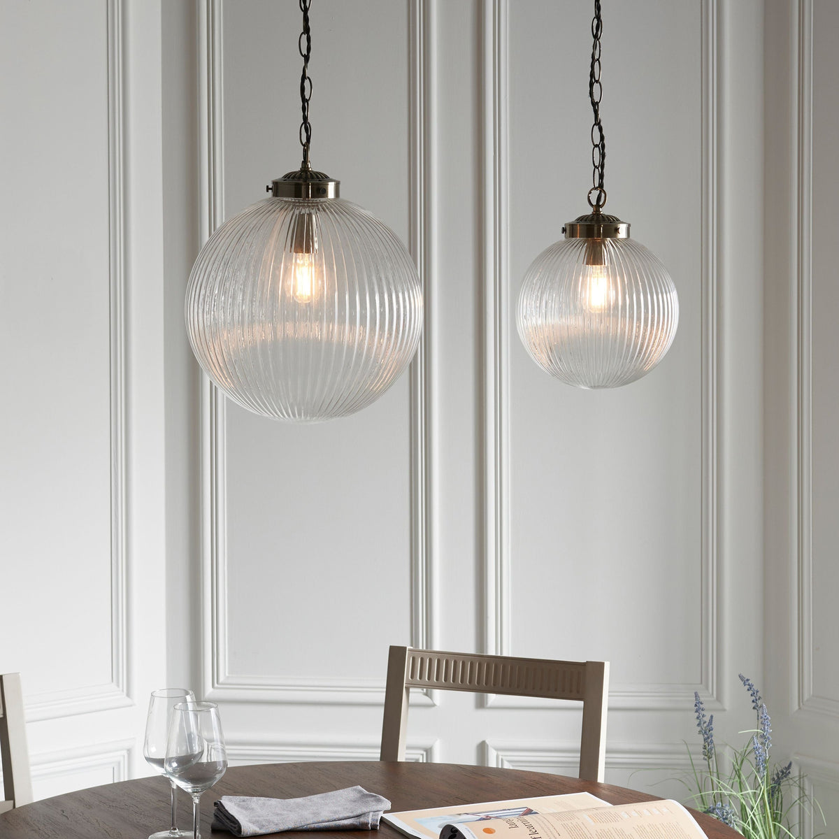 Belle Pendant Light Clear Glass Large.