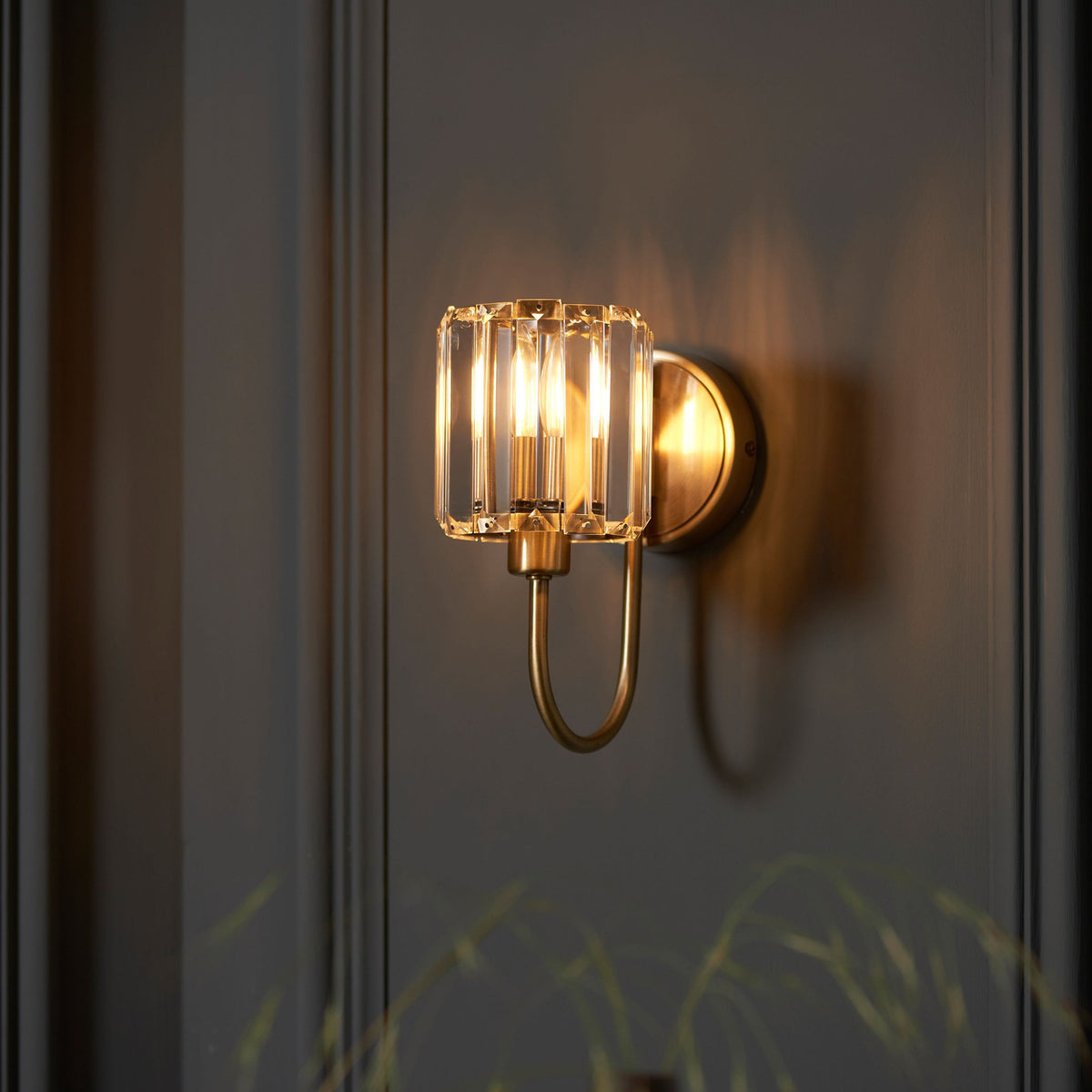 Berenice 1 Wall Light Antique Brass.