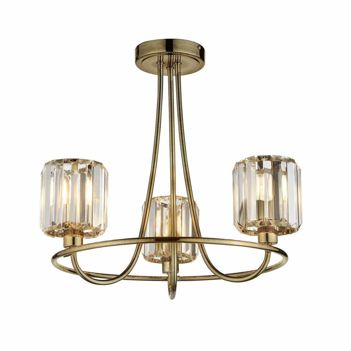 Berenice 3 Ceiling Light Antique Brass.