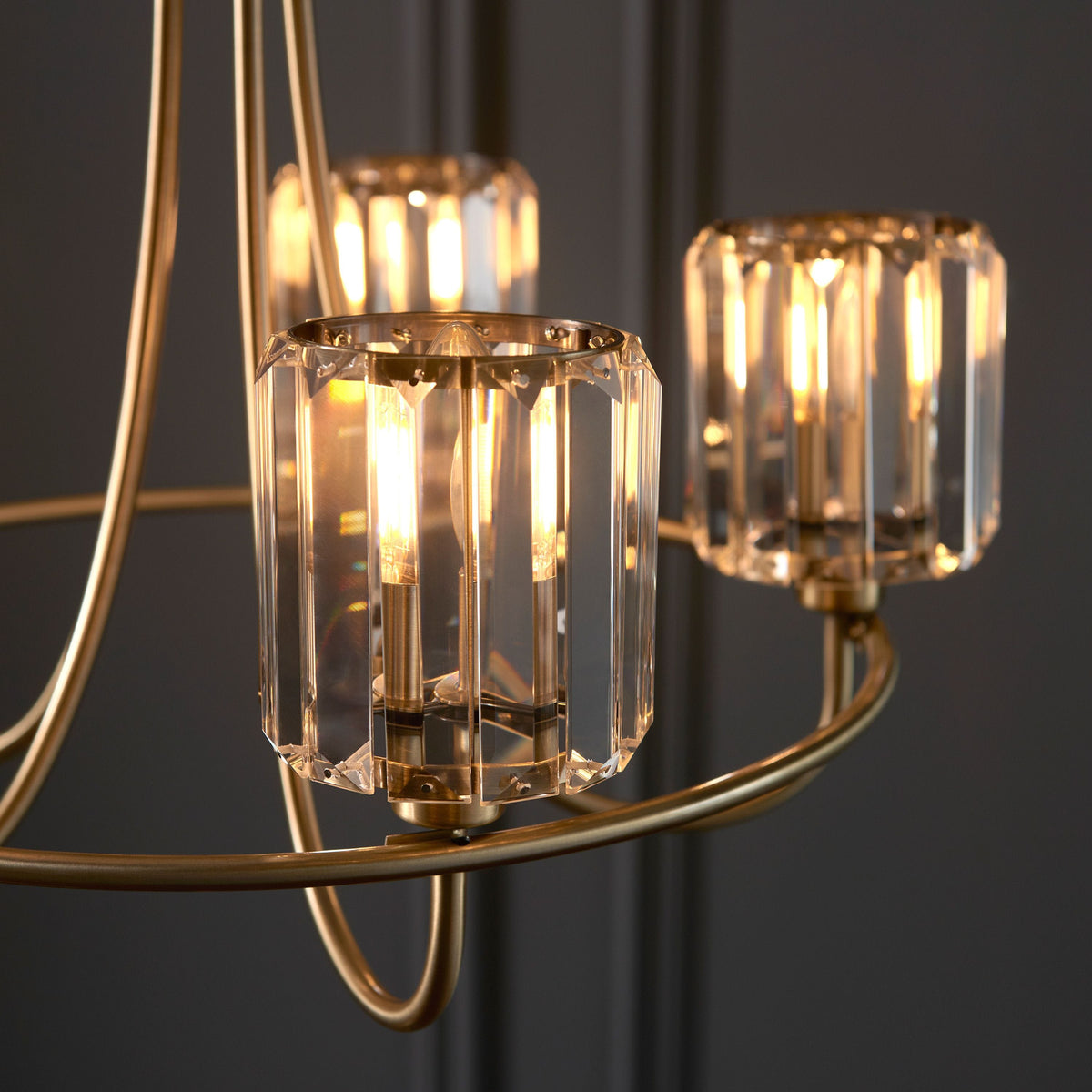 Berenice 5 Pendant Light Antique Brass.