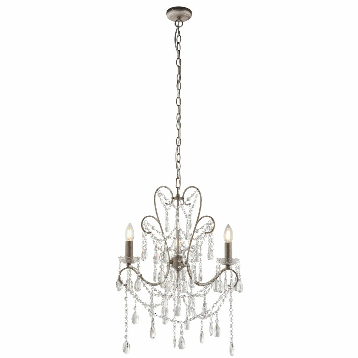 Berkeley 3 Pendant Light Aged Silver.