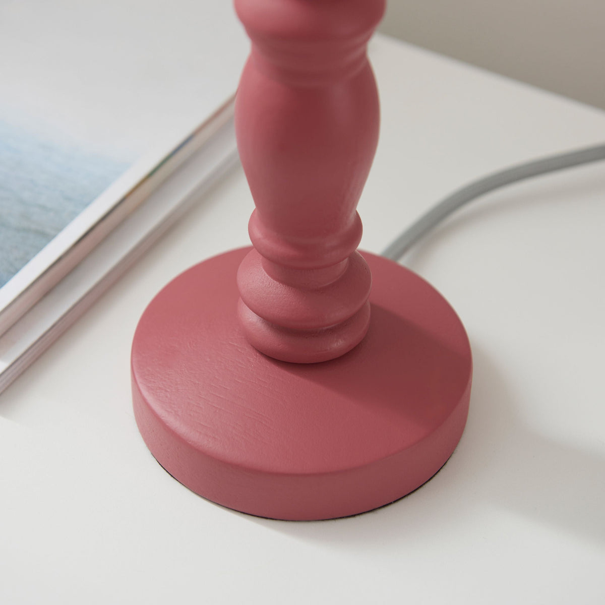 Biblow Table Lamp Base Satin Pink Clay Paint.
