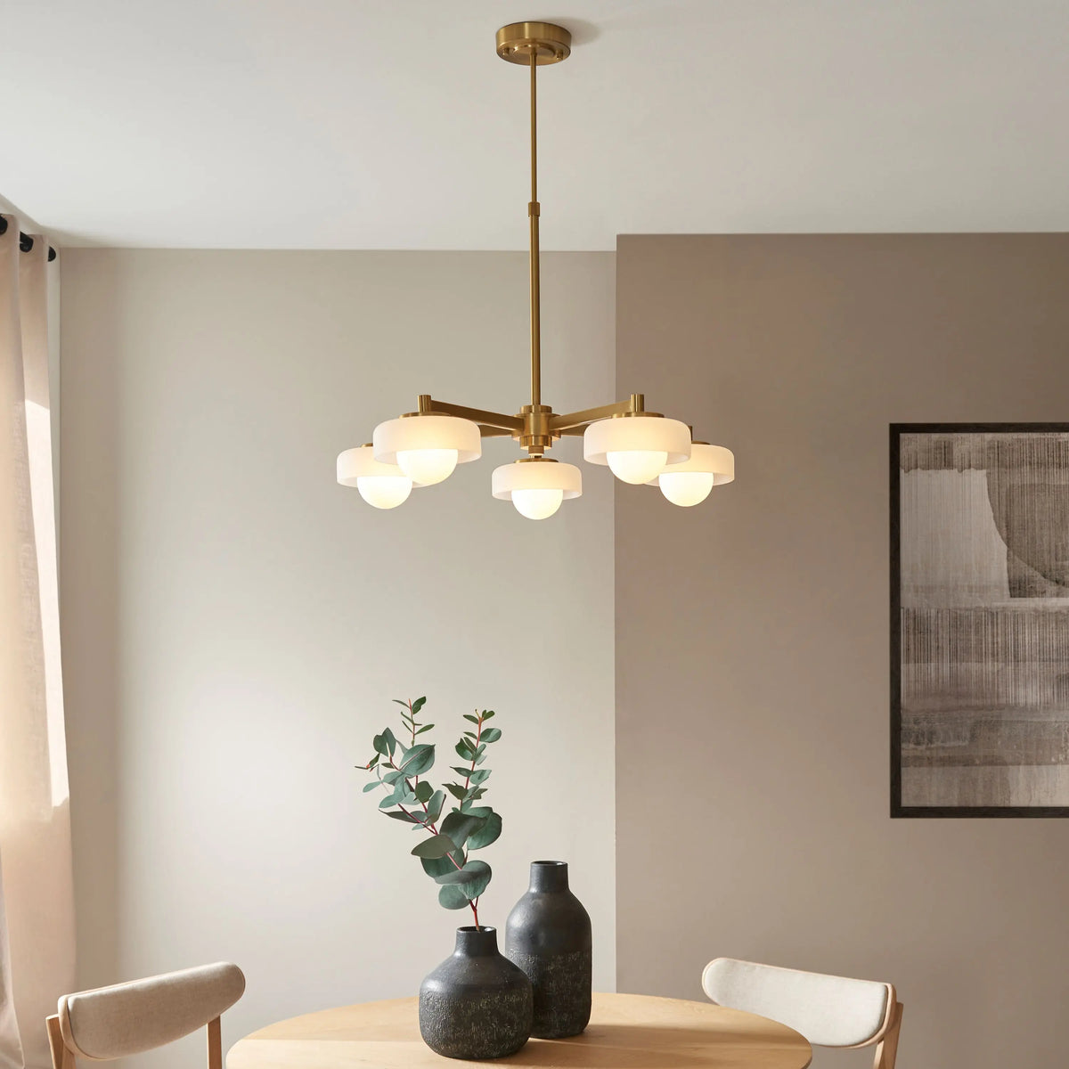 Bodhi Lighting Boss 5 Pendant Light Brushed Aged Brass House of Isabella UK