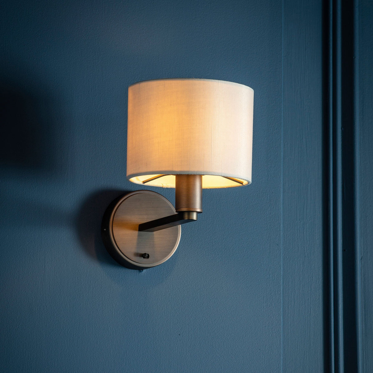 Boyn Wall Light Bronze & Marble Faux Silk.