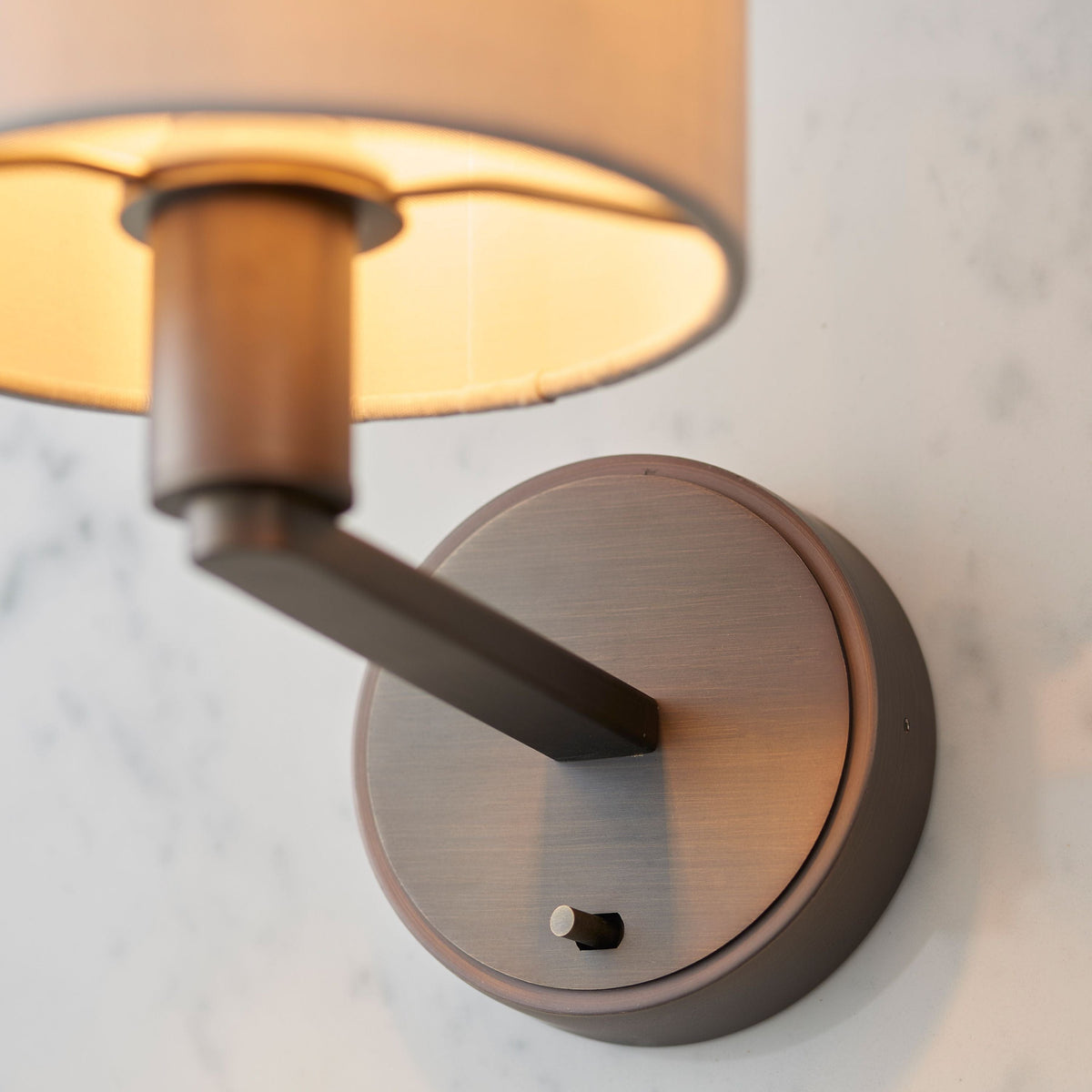 Boyn Wall Light Bronze & Marble Faux Silk.