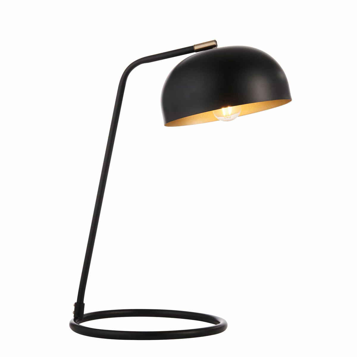 Brair 1 Table Lamp Matt Black & Antique Brass.