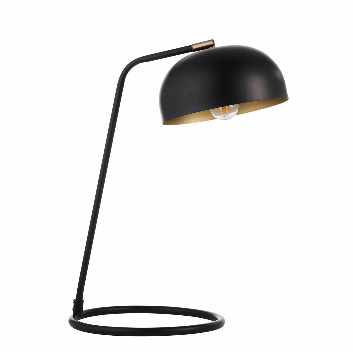 Brair 1 Table Lamp Matt Black & Antique Brass.