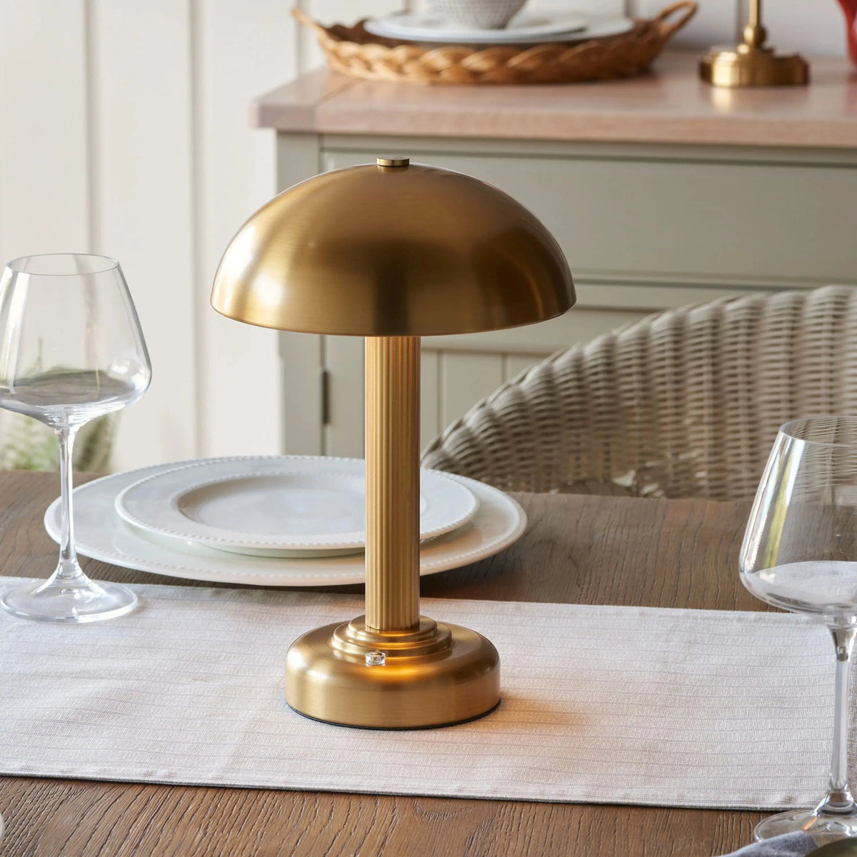 Bodhi Lighting Bridport Rechargeable Table Lamp Warm Brass House of Isabella UK