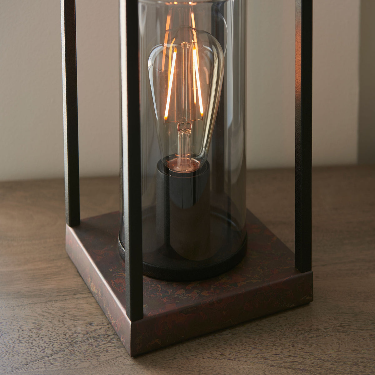 Caleb Table Lamp Sand Black and Bronze Patina.