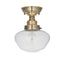 Camenbey 1 Ceiling Light Antique Brass Clear.