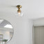 Camenbey 1 Ceiling Light Antique Brass Clear.
