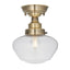 Camenbey 1 Ceiling Light Antique Brass Clear.