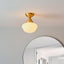 Camenbey 1 Ceiling Light Brass Opal Glass.