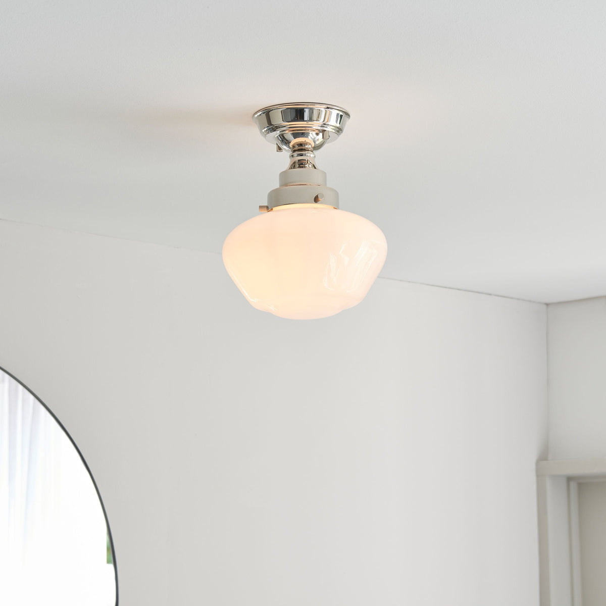 Camenbey 1 Ceiling Light Bright Bickel Opal Glass.