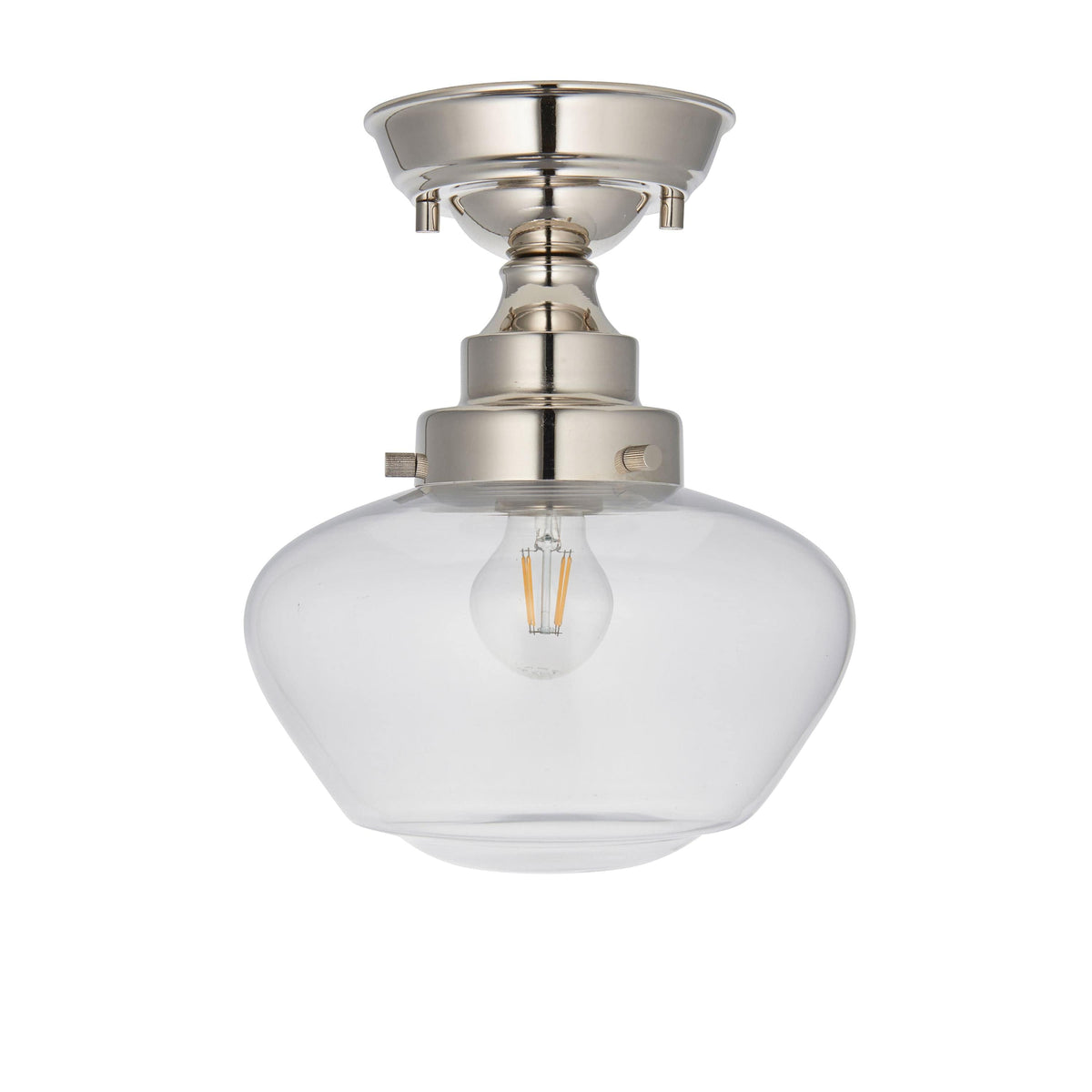 Camenbey 1 Ceiling Light Bright Nickel Clear.