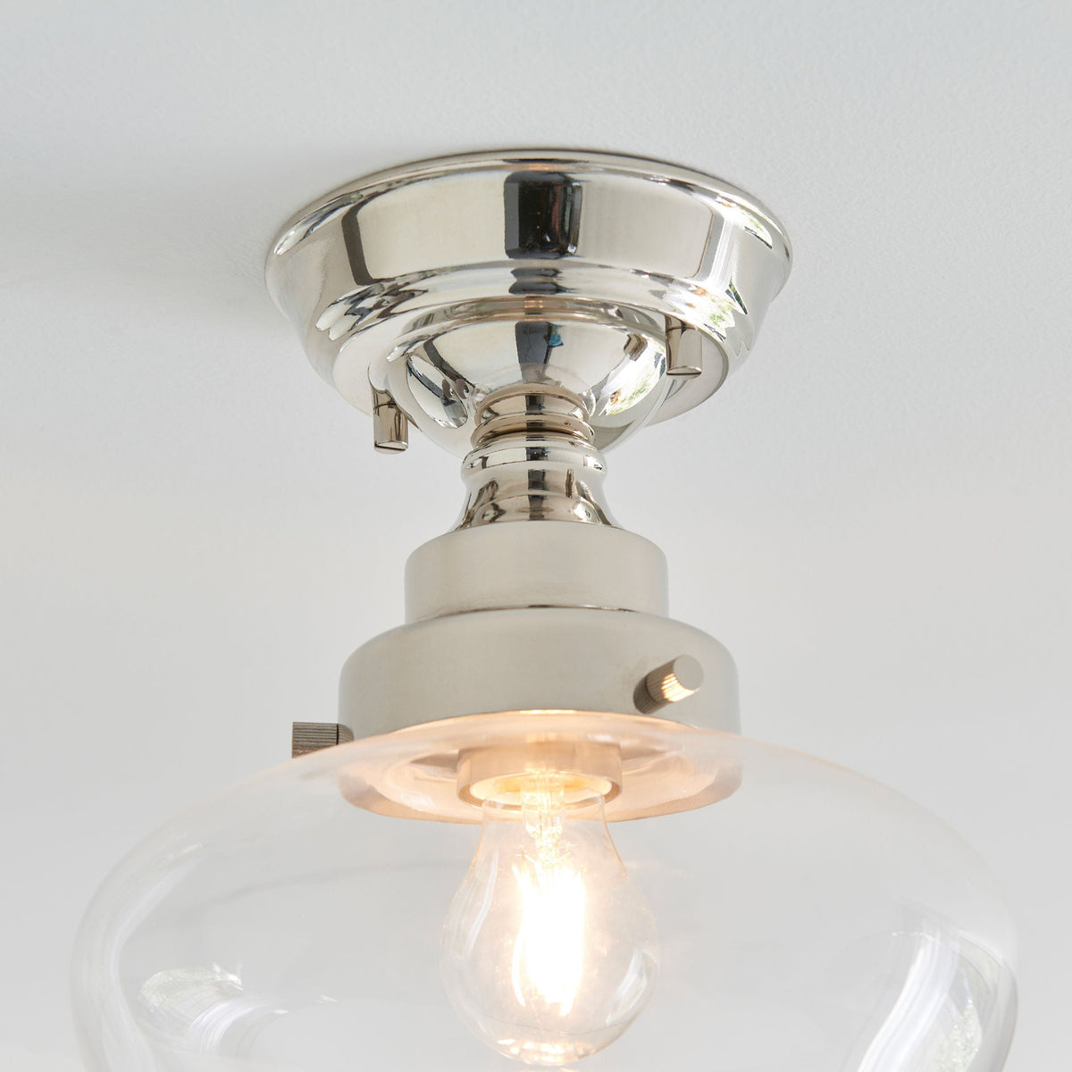 Camenbey 1 Ceiling Light Bright Nickel Clear.