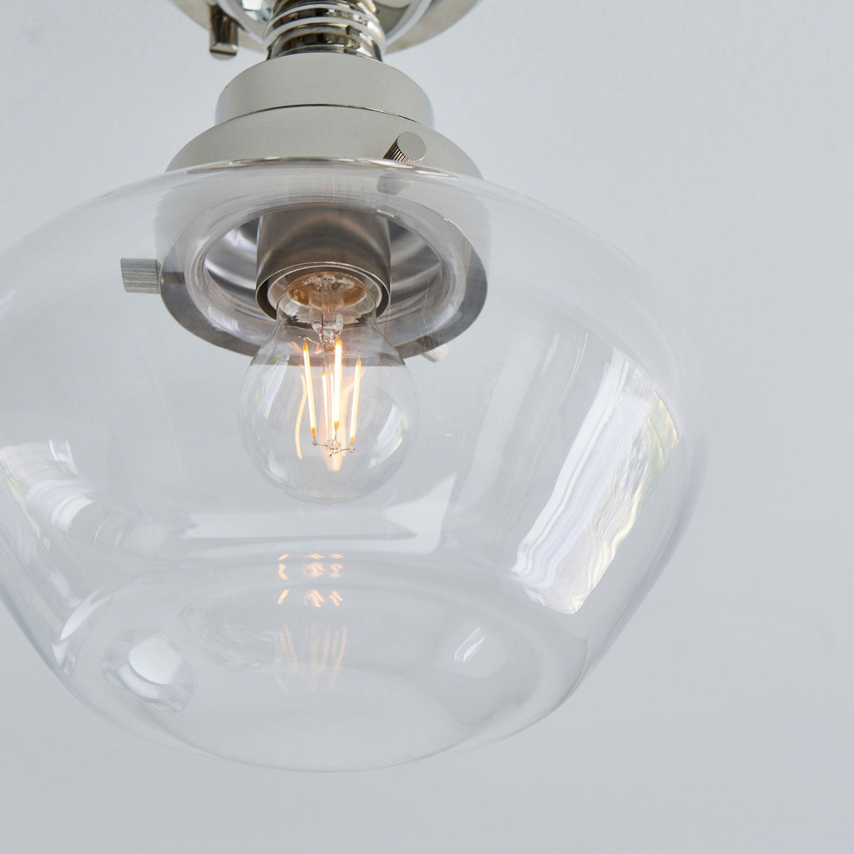 Camenbey 1 Ceiling Light Bright Nickel Clear.