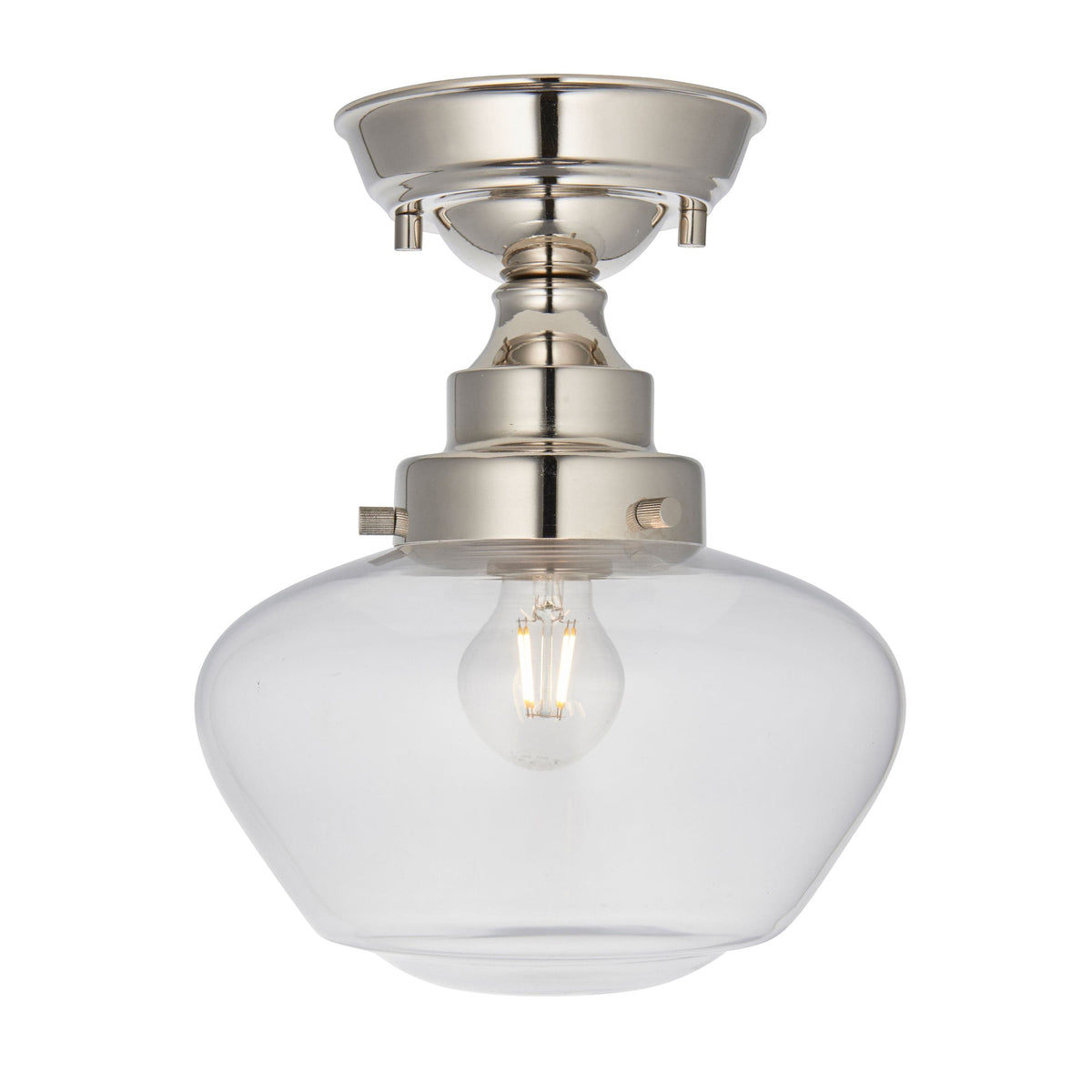 Camenbey 1 Ceiling Light Bright Nickel Clear.