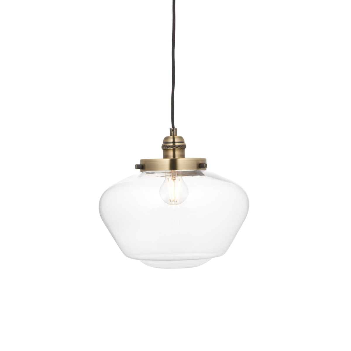 Camenbey 1 Pendant Light Antique Brass Clear.