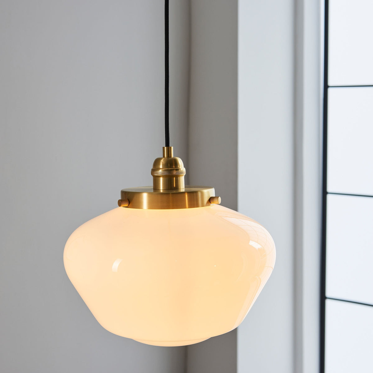Camenbey 1 Pendant Light Brass Opal Glass.