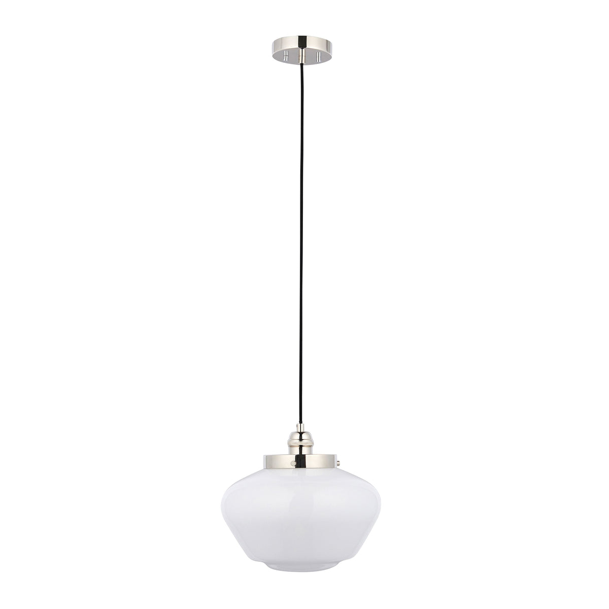 Camenbey 1 Pendant Light Bright Bickel Opal Glass.
