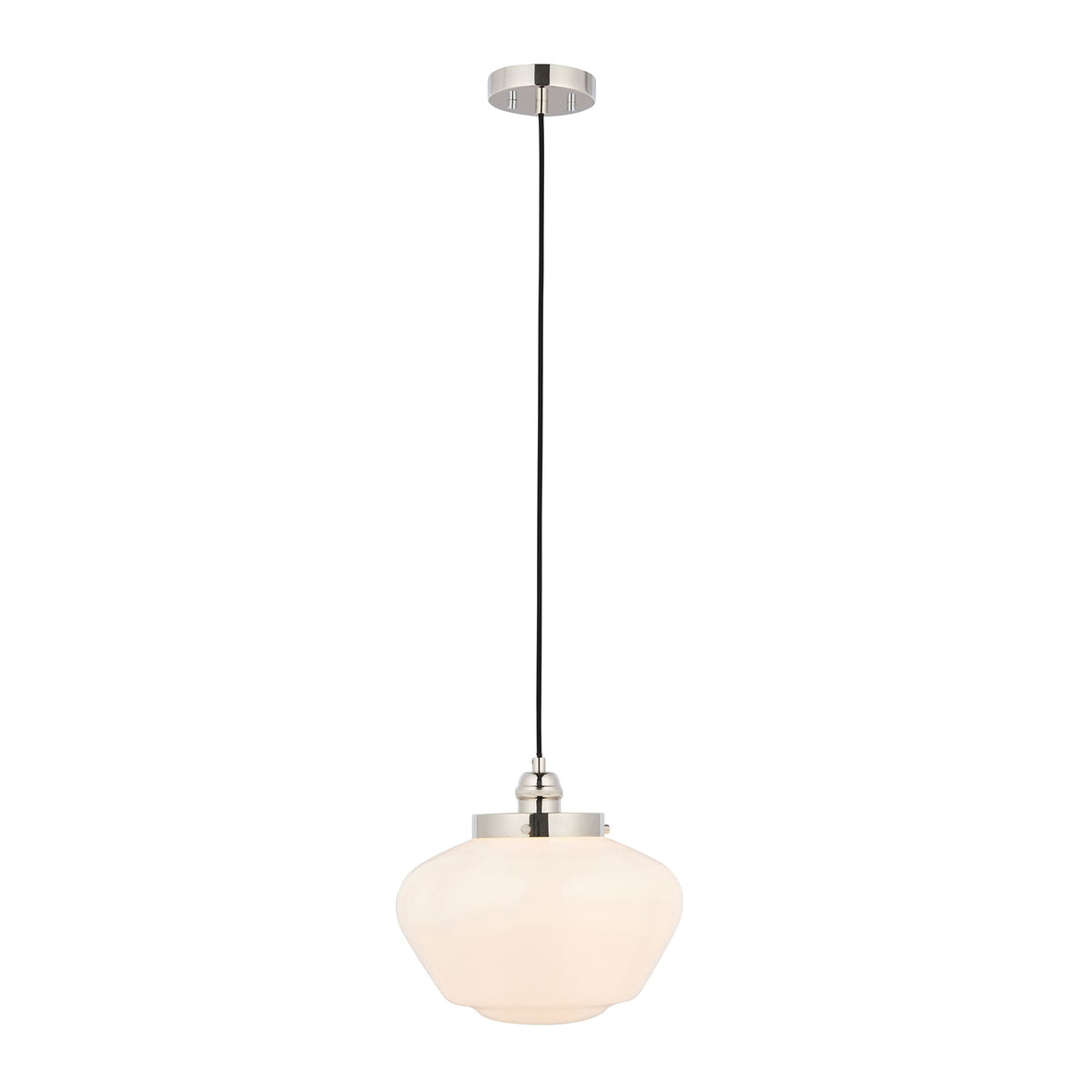 Camenbey 1 Pendant Light Bright Bickel Opal Glass.
