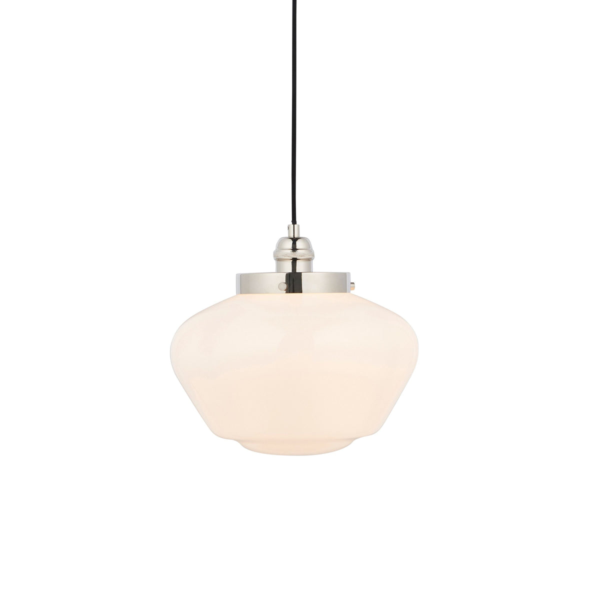 Camenbey 1 Pendant Light Bright Bickel Opal Glass.