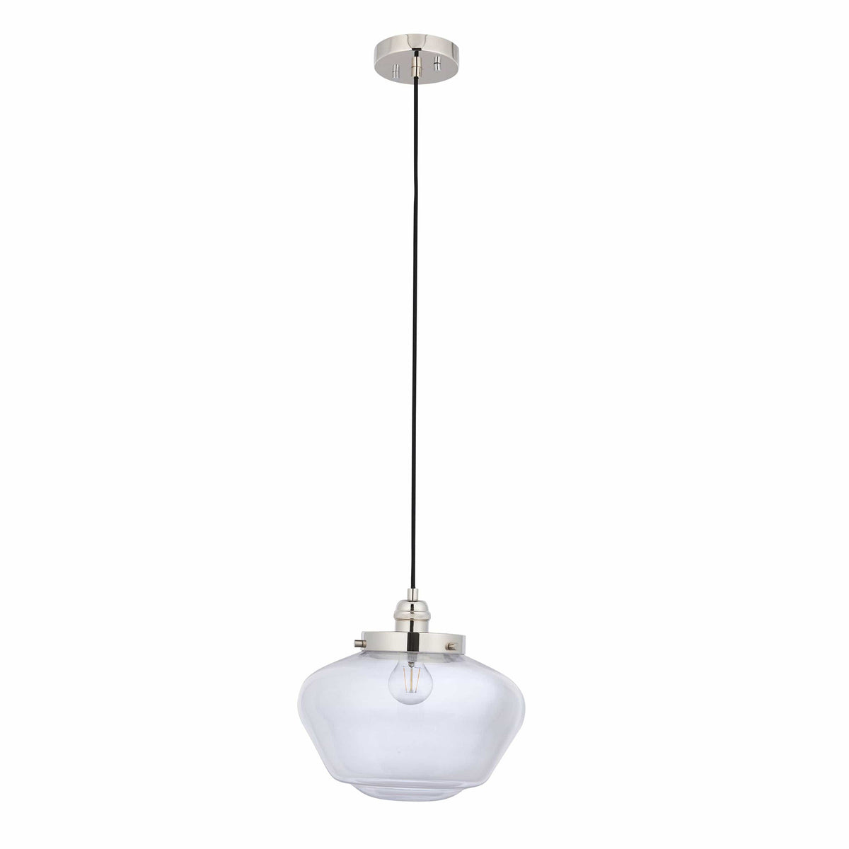Camenbey 1 Pendant Light Bright Nickel Clear.