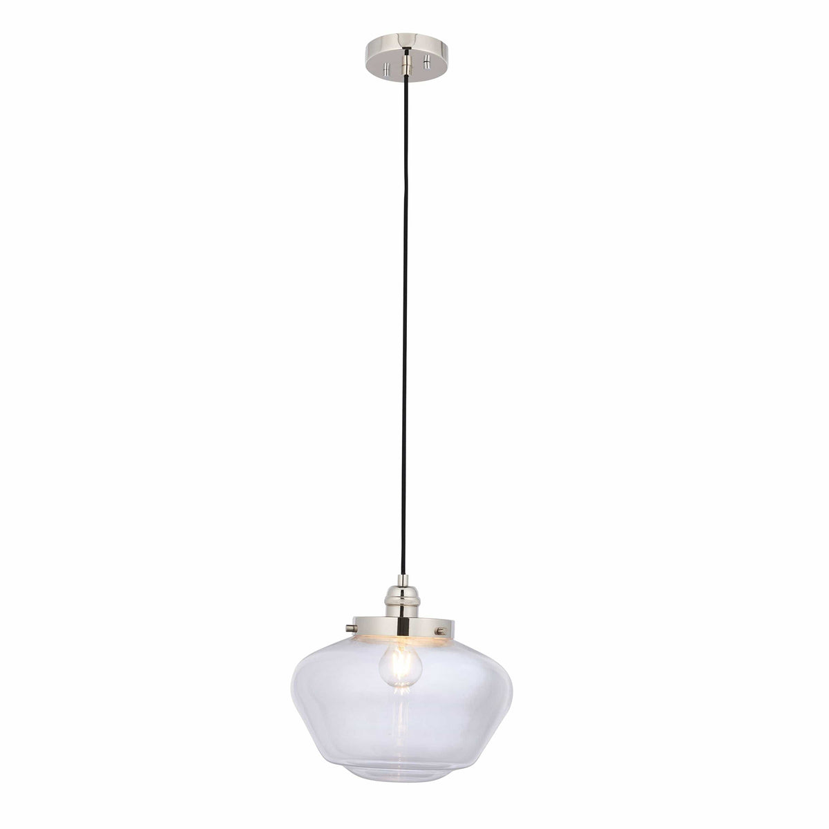 Camenbey 1 Pendant Light Bright Nickel Clear.