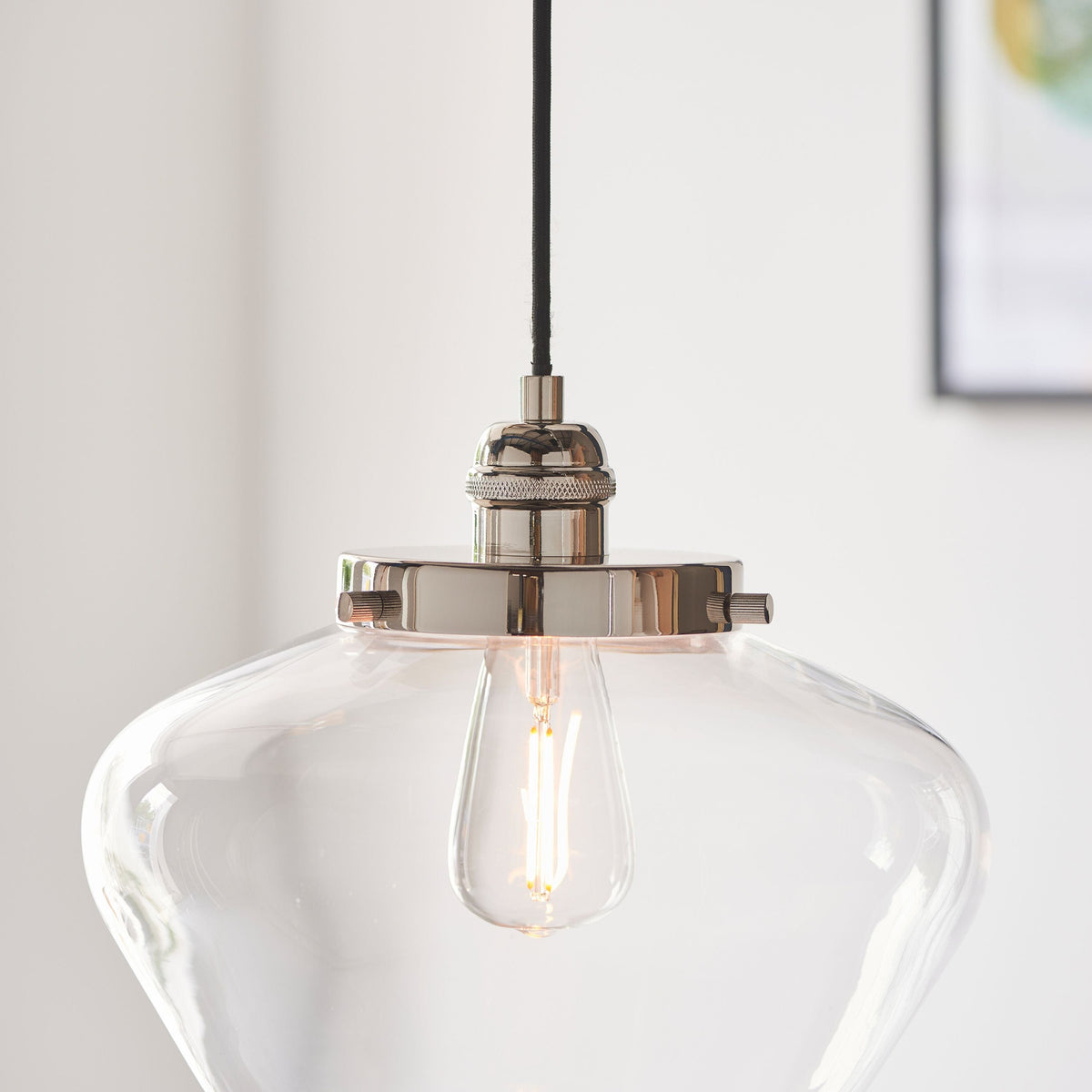Camenbey 1 Pendant Light Bright Nickel Clear.