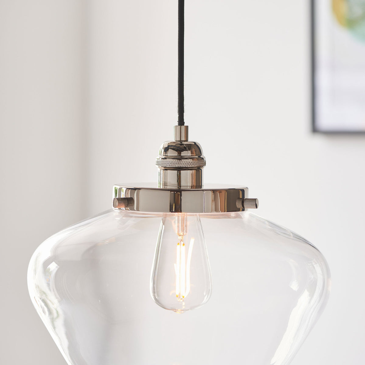 Camenbey 1 Pendant Light Bright Nickel Clear.