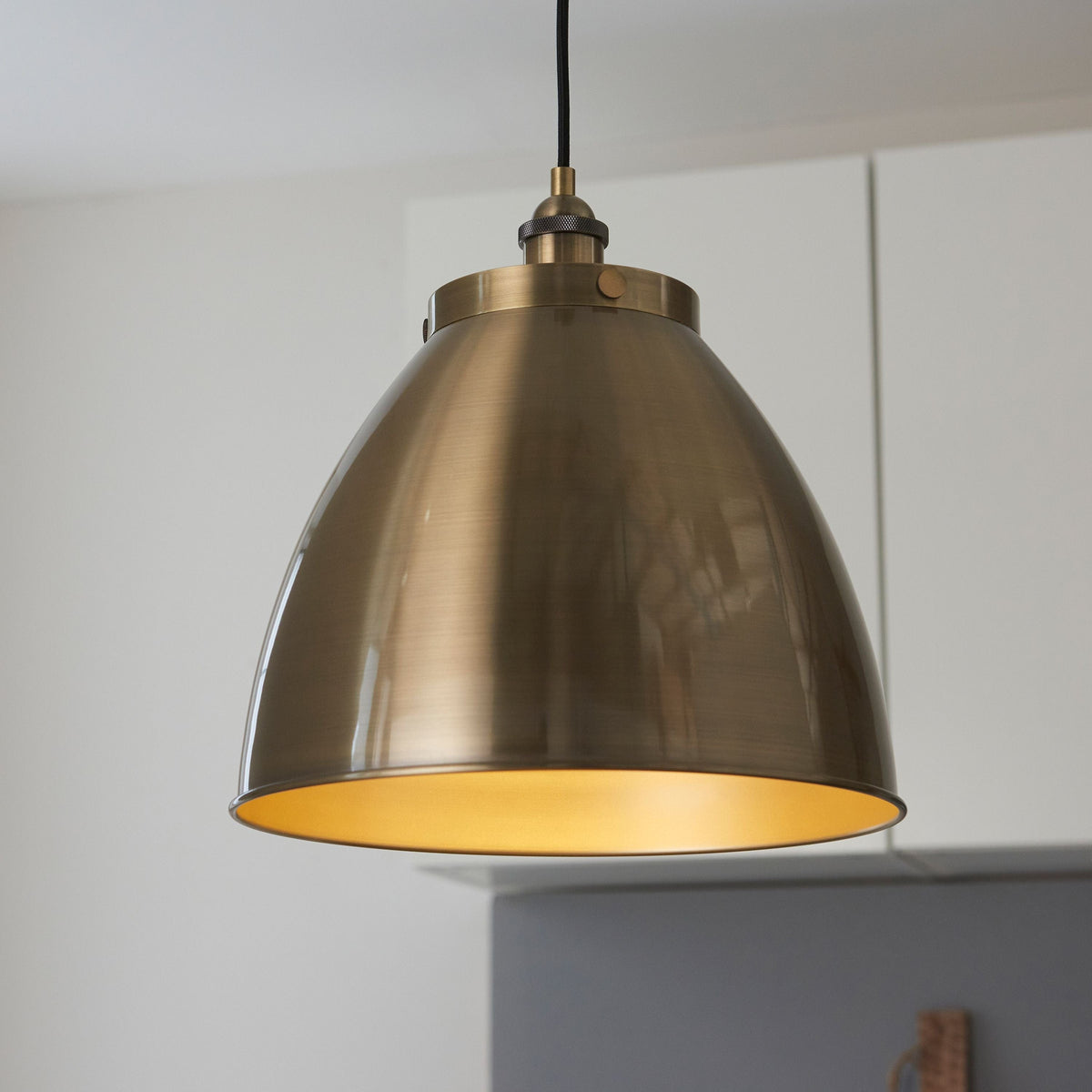Canada Pendant Light - Large Antique Brass.