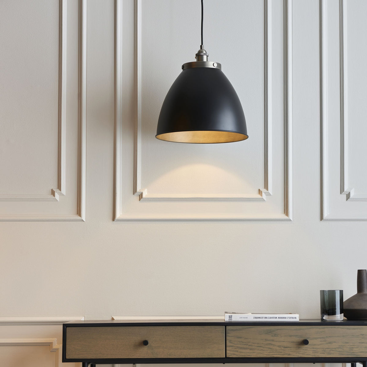 Canada Pendant Light - Large Black/Pewter.