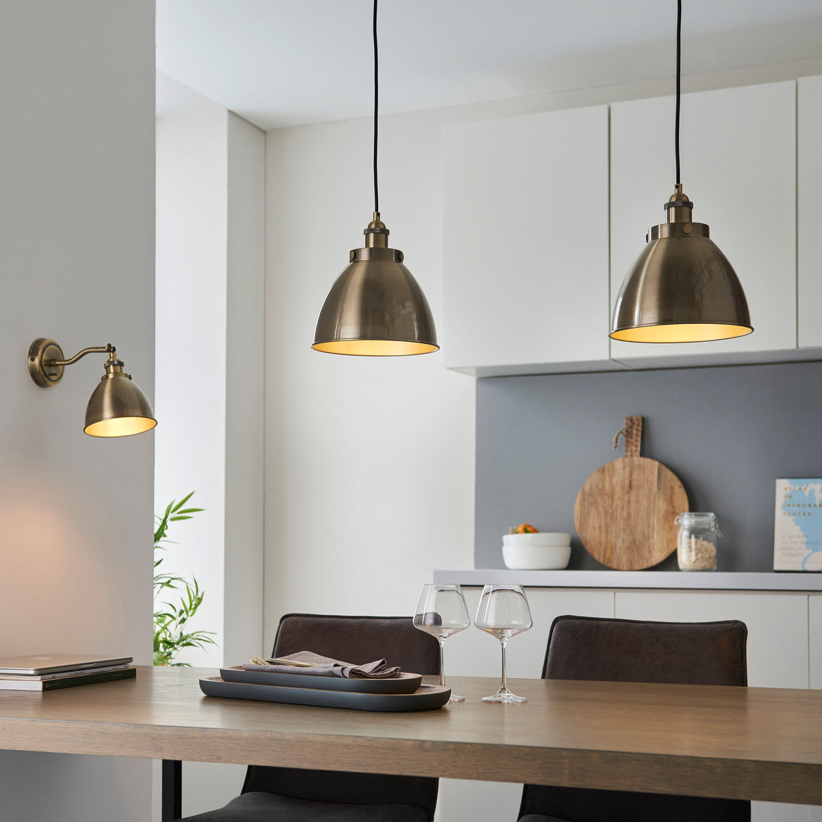 Canada Pendant Light - Small Antique Brass.