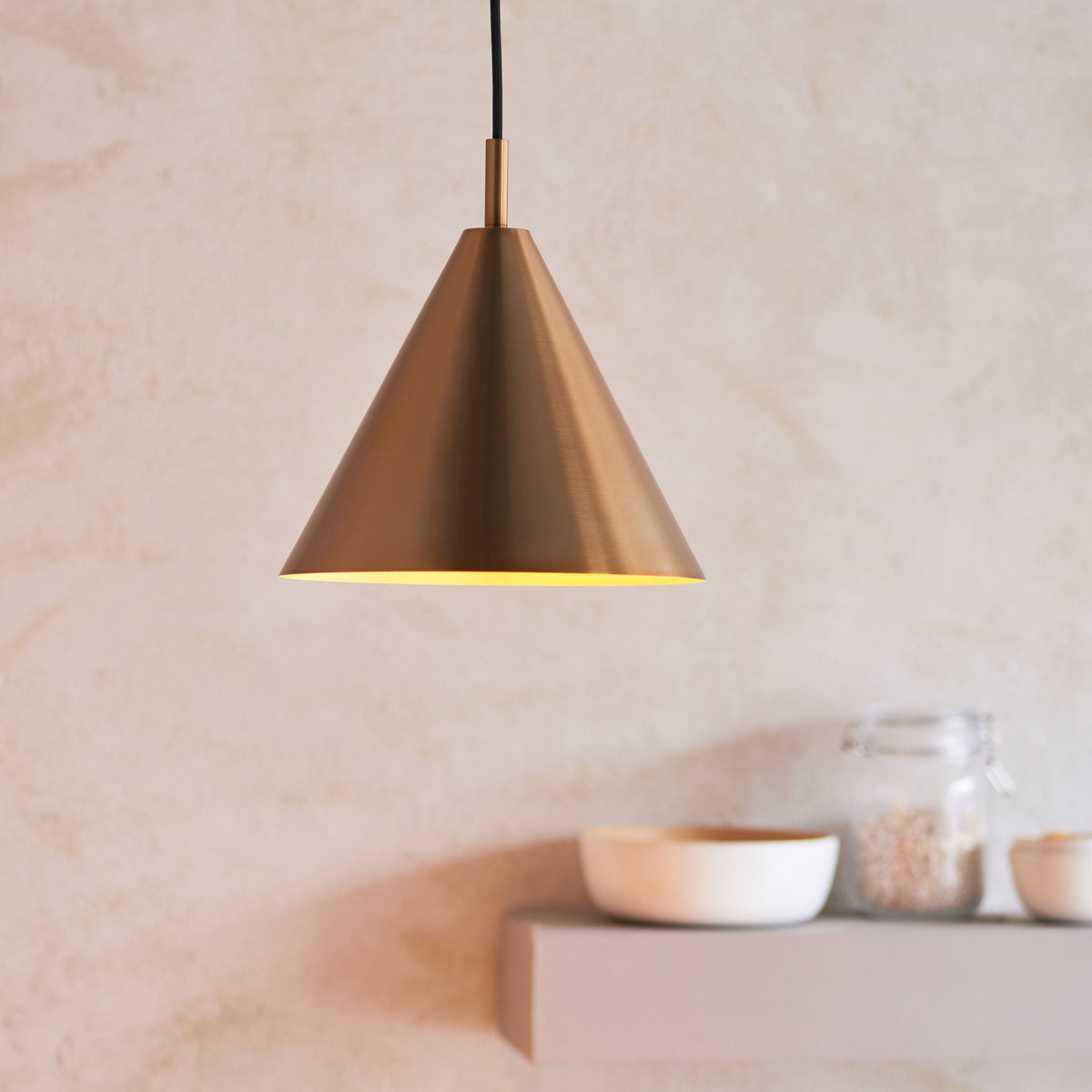 Capel Pendant Light Antique Brass.