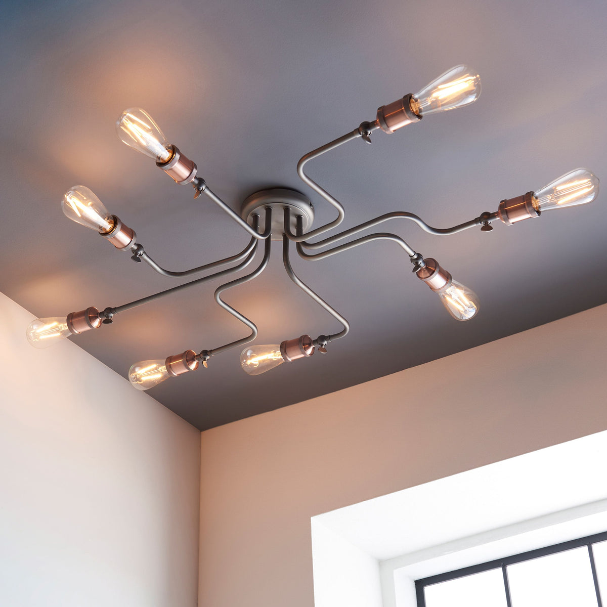 Catcott 8 Ceiling Light - Copper.