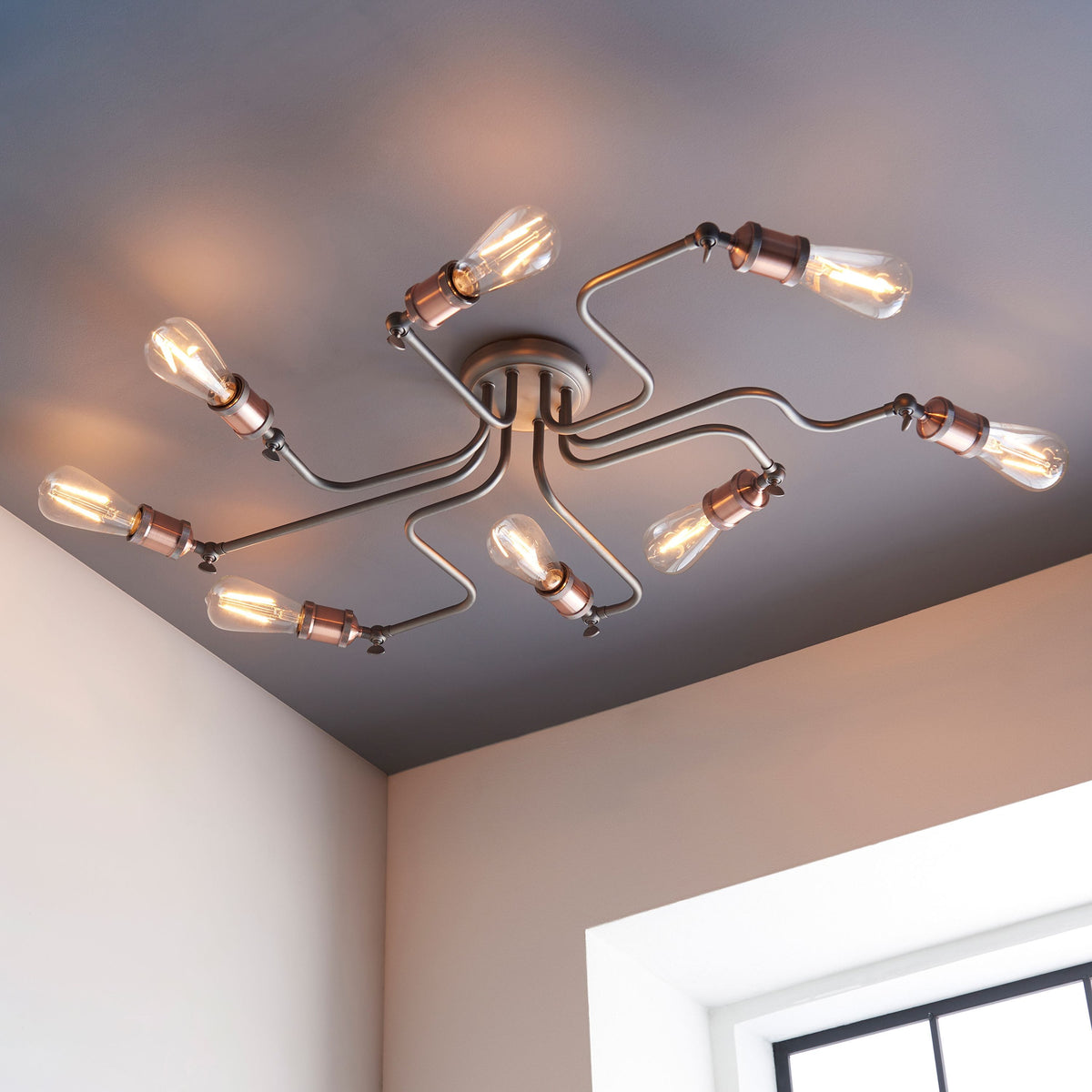 Catcott 8 Ceiling Light - Copper.